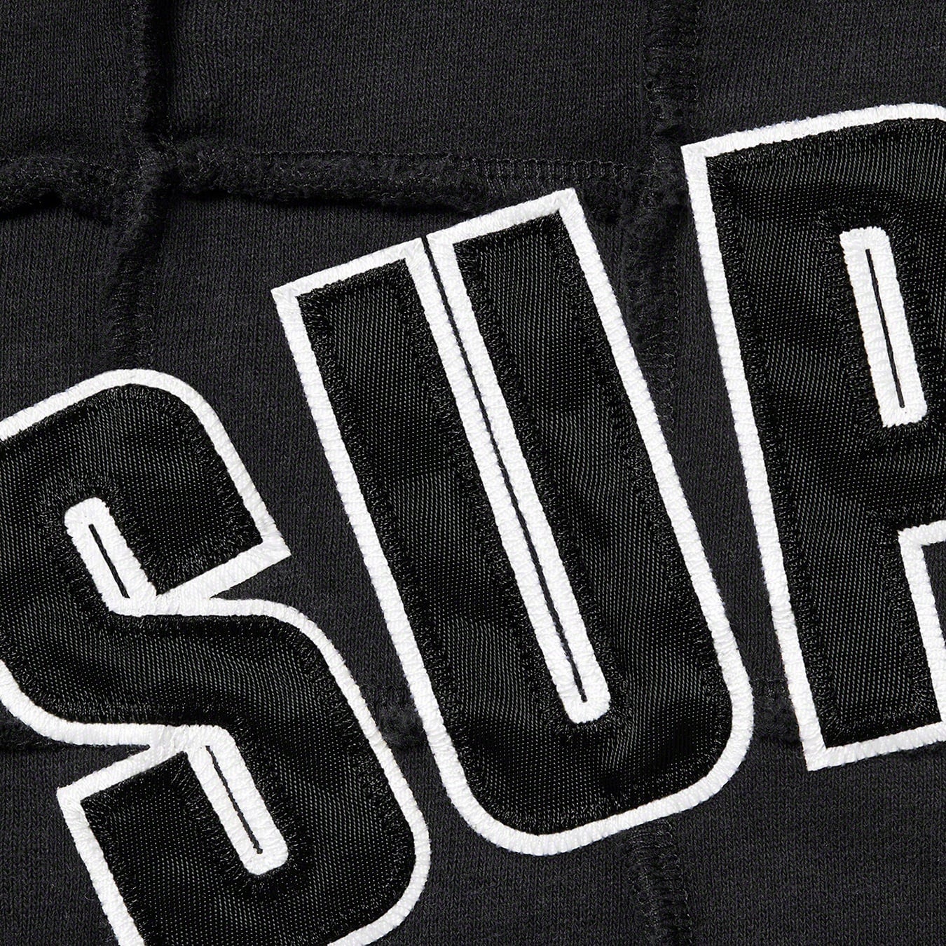 Reverse Patchwork Zip Up Hooded Sweatshirt view 6